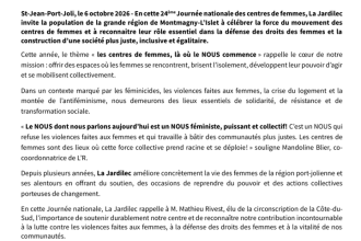 Communiqué de presse pour la journée nationale des Centres-Femmes